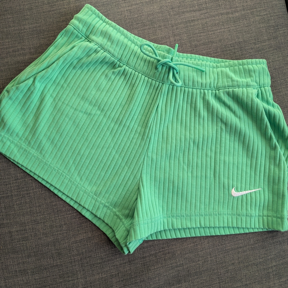 Nike Women's Teal Ribbed Athletic Shorts